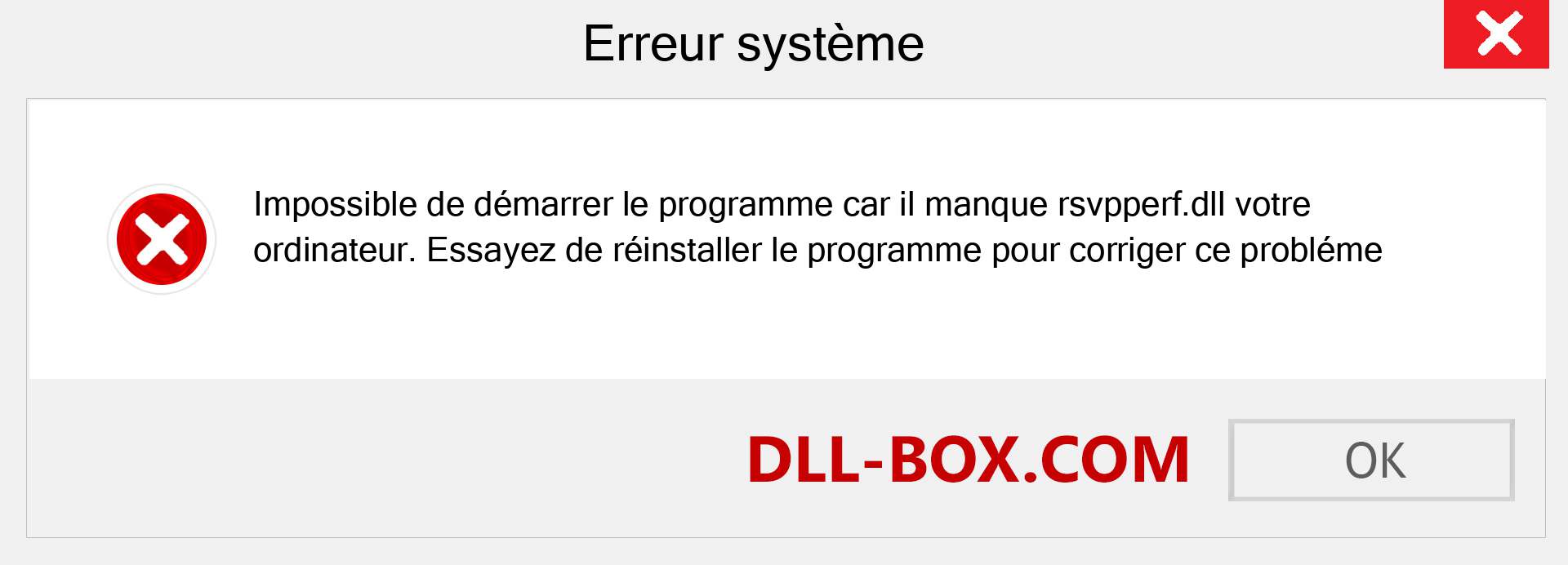 Le fichier rsvpperf.dll est manquant ?. Télécharger pour Windows 7, 8, 10 - Correction de l'erreur manquante rsvpperf dll sur Windows, photos, images